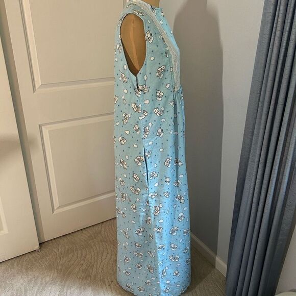 Women’s Custom Made Blue Sheep Patterned Maxi Night Gown - Picture 3 of 6